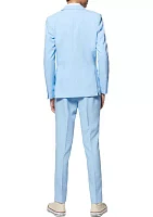 Boys 8-20 Cool Blue Solid Color Suit