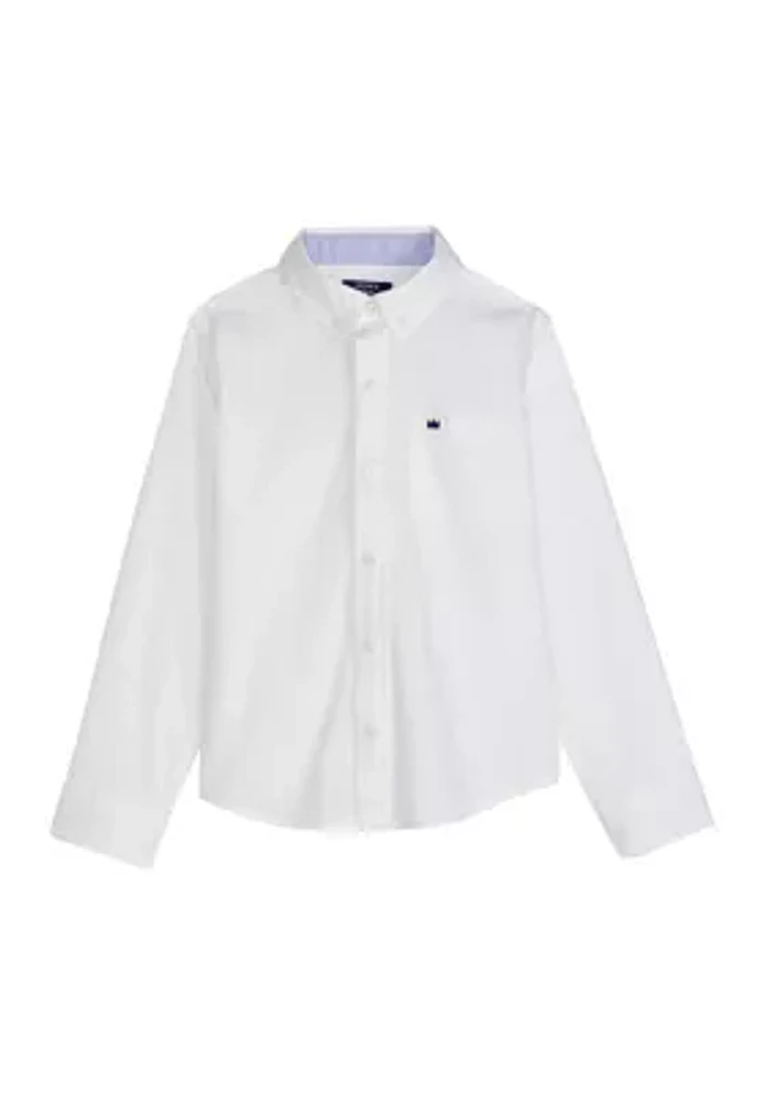 Boys 4-7 Woven Poplin Button Down Shirt