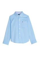 Boys 4-7 Woven Poplin Button Down Shirt