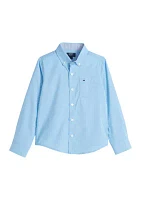 Boys 4-7 Solid Woven Poplin Button Down Shirt