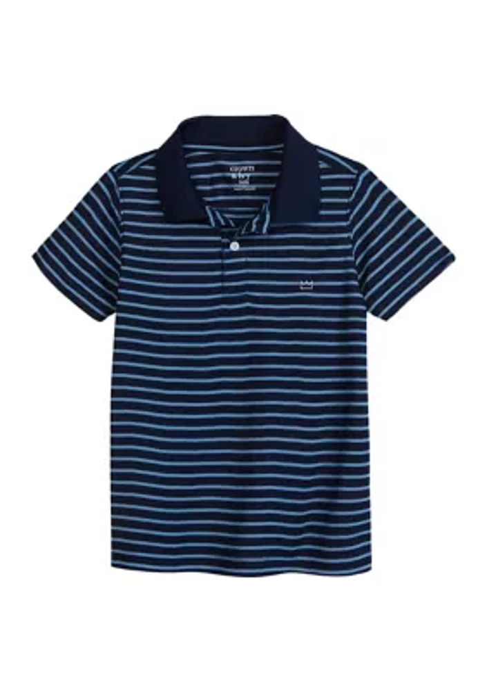 Boys 4-7 Short Sleeve Singe Stripe Performance Polo Shirt