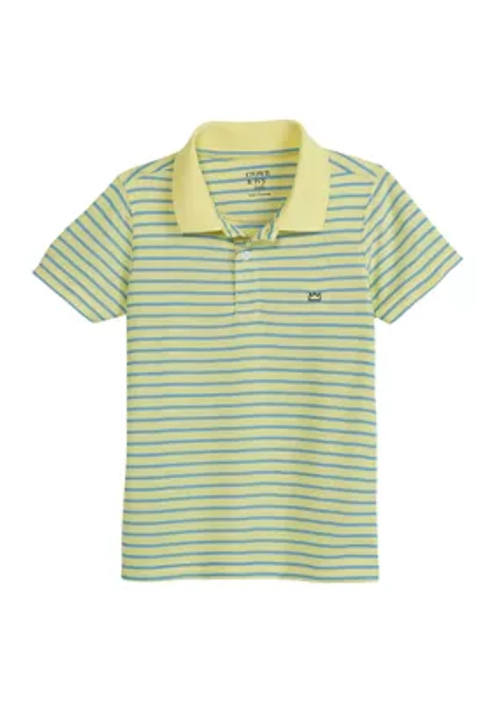 Boys 4-7 Short Sleeve Single Stripe Performance Polo Shirt