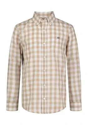 Boys 8-20 Woven Brushed Twill Button Down Shirt