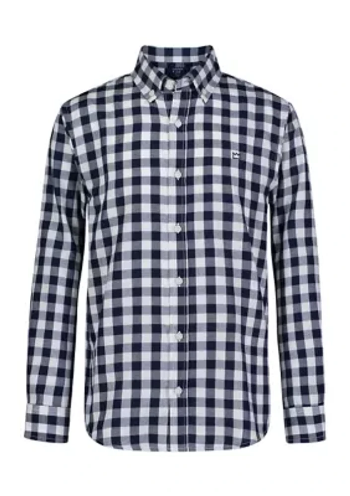 Boys 8-20 Woven Brushed Twill Button Down Shirt