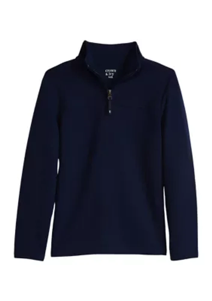 Boys 4-7 Solid Quarter Zip Pullover