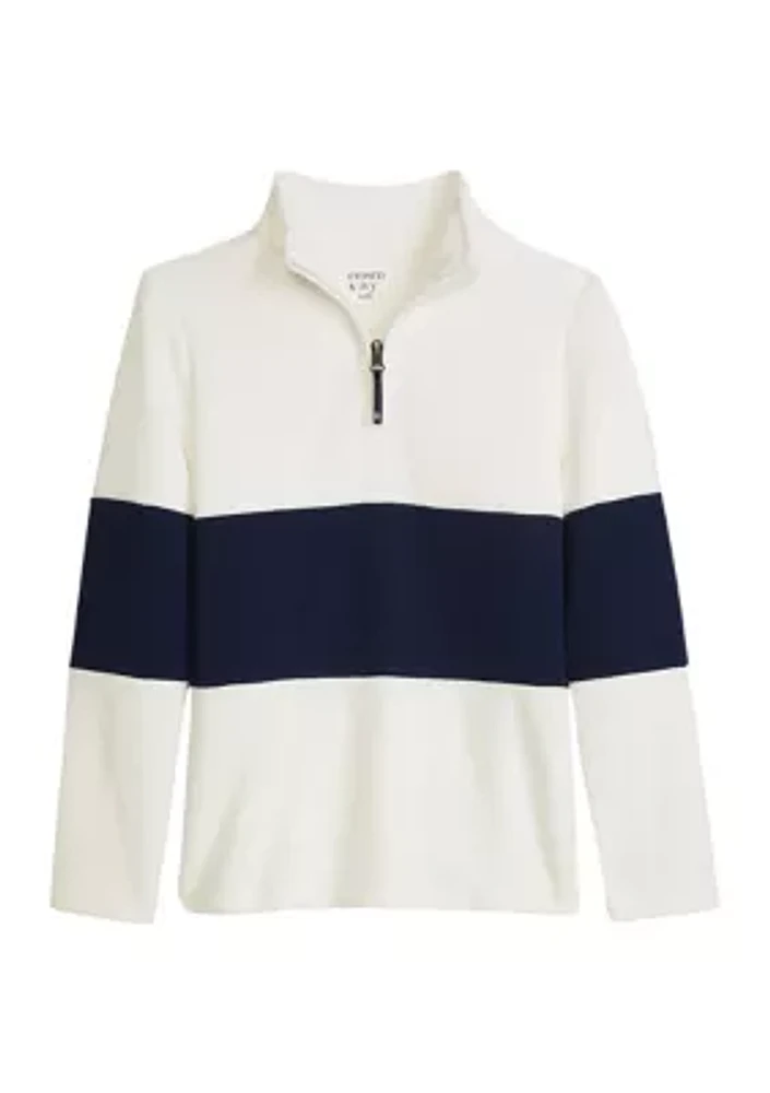 Boys 4-7 Color Blocked Quarter Zip Pullover