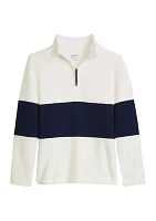 Boys 4-7 Color Blocked Quarter Zip Pullover