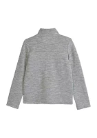 Boys 4- Heather Herringbone 1/4 Zip Pullover