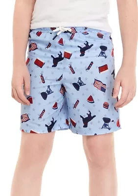 Boys 8-20 Printed Swim Trunks