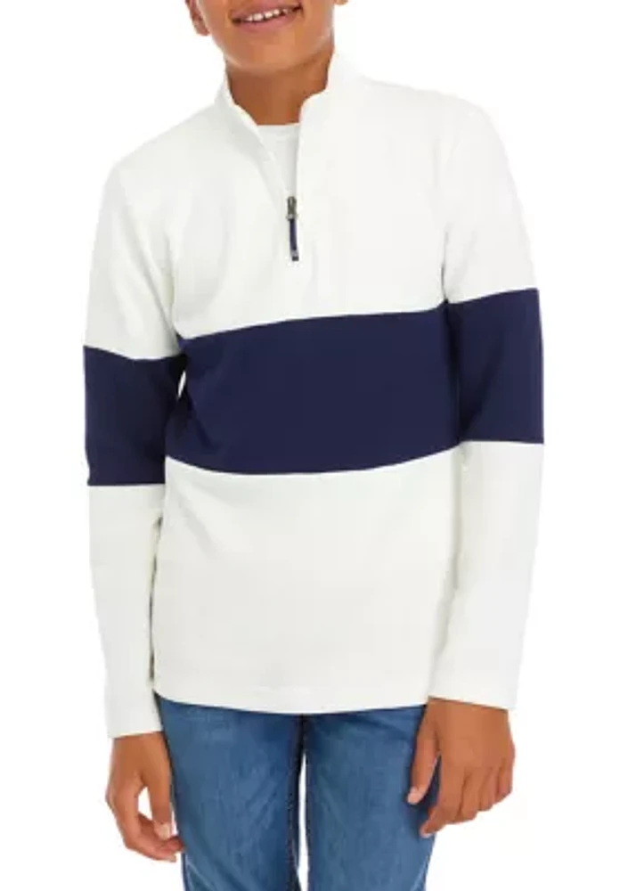 Boys 8-20 Color Blocked 1/4 Zip Sweater