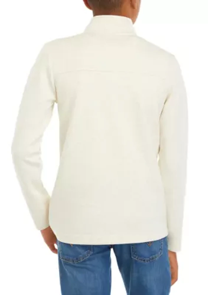 Boys 8-20 Heather 1/4 Zip Sweater