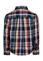 Boys 4-7 Long Sleeve Plaid Shirt