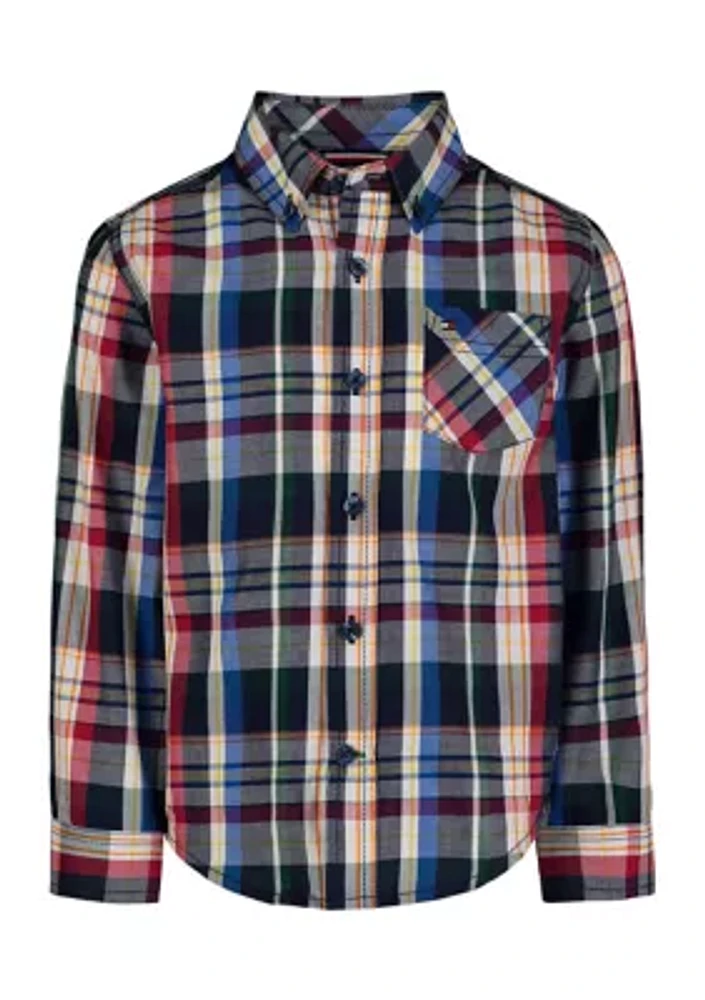 Boys 8-20 Long Sleeve Plaid Shirt