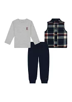 Boys 4-7 3 Piece Vest Set