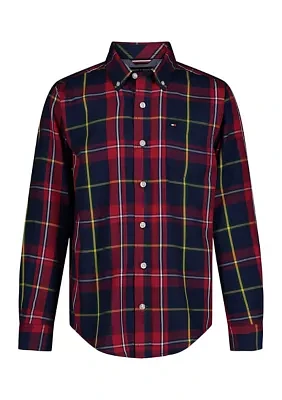 Boys 4-7 Yarn Dyed Plaid Printed Shirt