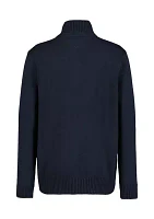 Boys 4- Solid 1/4 Zip Sweater Knit Pullover