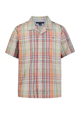 Boys - Short Sleeve Yarn Dyed Camp Shirt