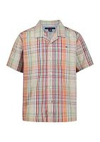 Boys - Short Sleeve Yarn Dyed Camp Shirt