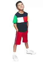 Boys - Flag Block Short Sleeve T-Shirt