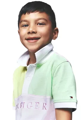 Boys 8-20 Split Color Blocked Knit Polo Shirt