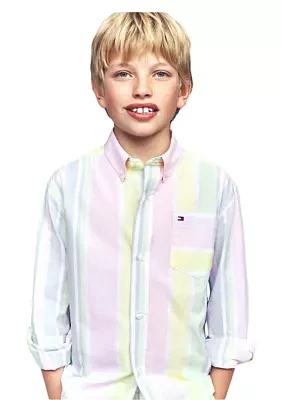 Boys 8-20 Prep Stripe Woven Button Down Shirt