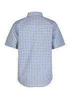 Boys 4-7 Gingham Printed Woven Button Down Shirt