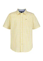 Boys 8-20 Short Sleeve Gingham Woven Shirt