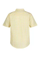 Boys 8-20 Short Sleeve Gingham Woven Shirt