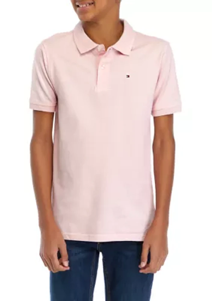 Boys 8-20 Short Sleeve Ivy Knit Polo Shirt