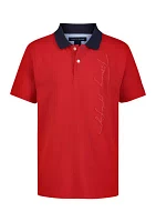 Boys 8-20 Script Logo Polo Shirt