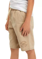 Boys 8-20 Raw Hem Pull On Shorts