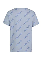 Boys 8-20 Short Sleeve Angled Script Printed T-Shirt