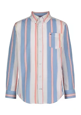 Boys 8-20 Bold Stripe Button Down Shirt