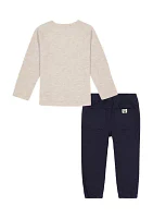 Boys 4-7 Knit Woven T-Shirt and Pants Set