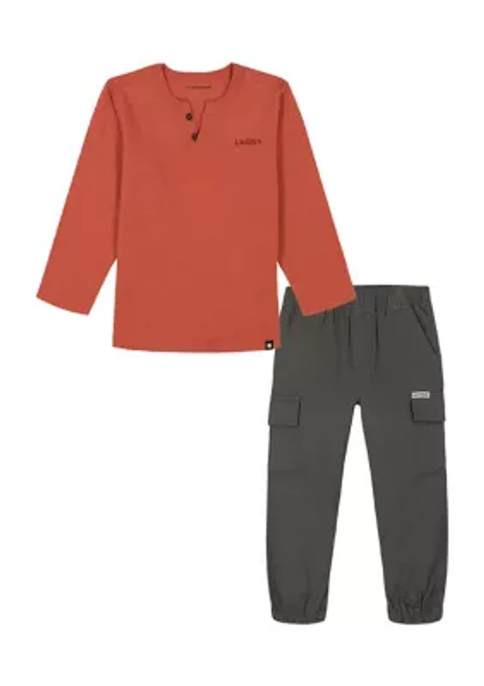 Boys 4-7 Henley T-Shirt and Joggers Set