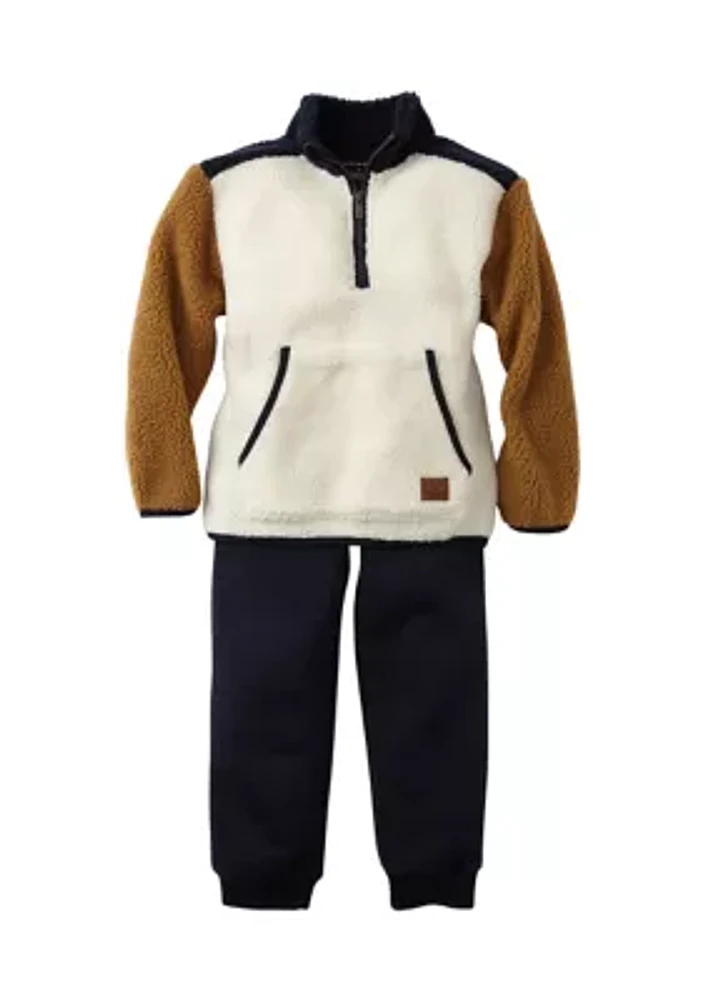 Toddler Boys 1/4 Zip Pullover and Joggers Set