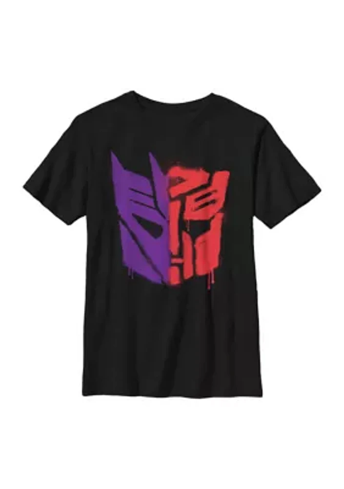 Boys 4-7 Autobot Deception Split Logo Spray Graphic T-Shirt