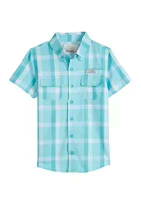 Boys 4-7 Plaid Printed Fishing Shirt