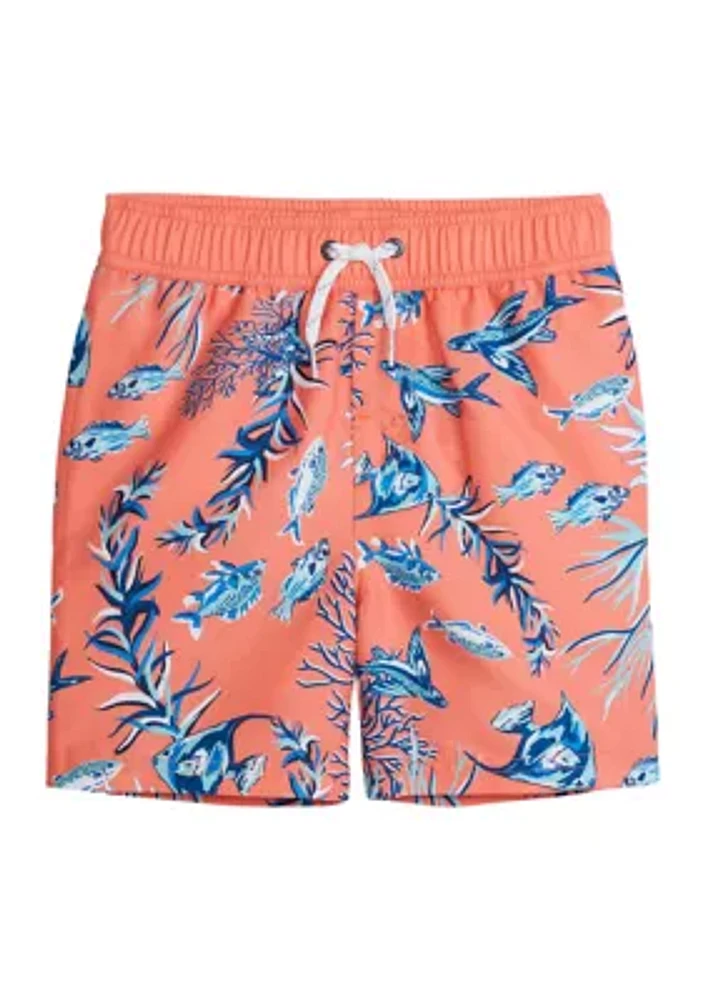 Boys 4-7 Printed Swim Trunks