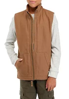 Boys 8-20 Solid Canvas Vest