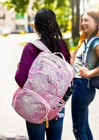 Girls Pink Marble Print Backpack