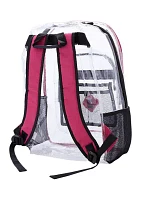 Girls Pink Deluxe Clear Backpack