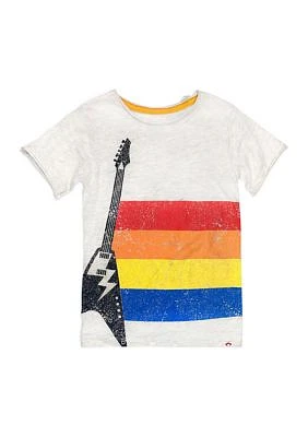 Boys 4-20 Short Sleeve Guitar Stripes Graphic T-Shirt