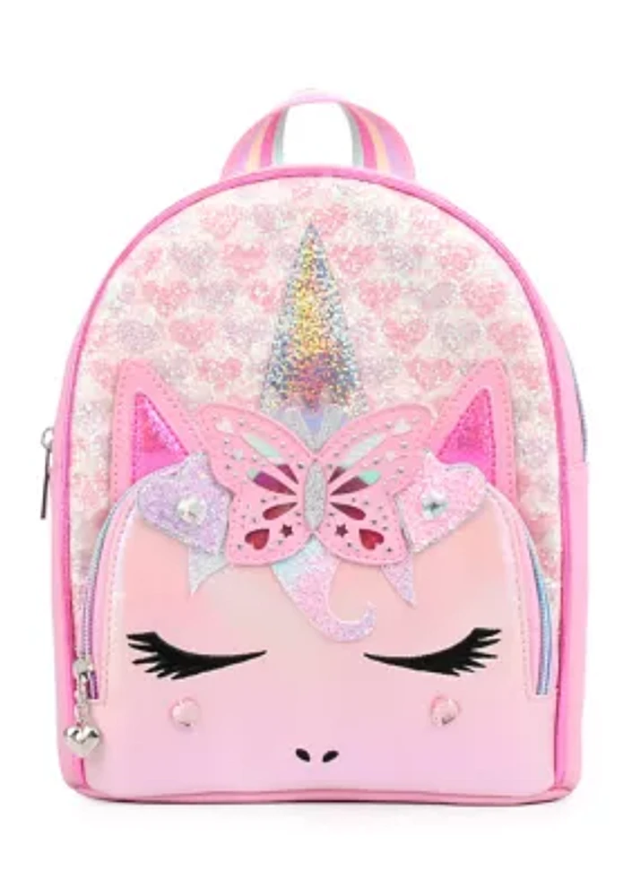 Girls Glitter Hearts Mini Backpack