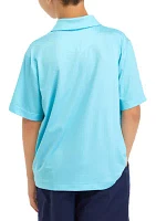 Boys 8-20 Short Sleeve Ombré Chest Stripe Printed Polo Shirt