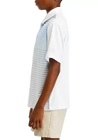 Boys 8-20 Short Sleeve Asymmetric Linear Print Polo Shirt