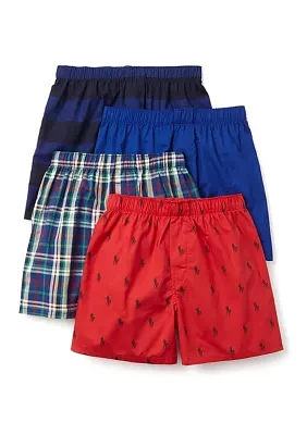 Boys 8-20 Woven Boxers - 4 Pack