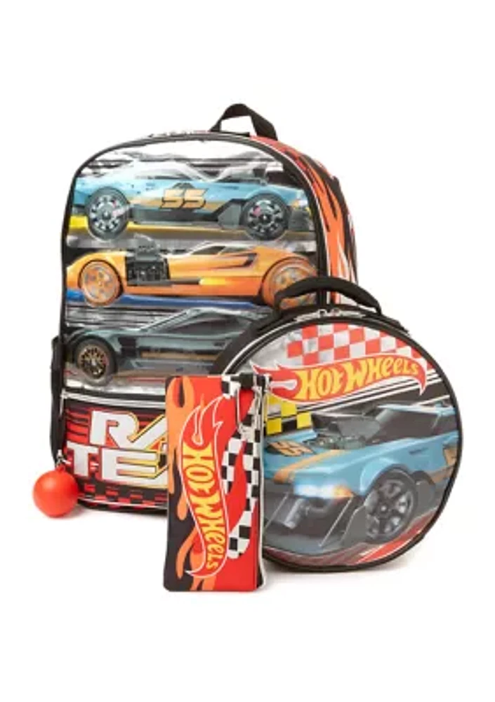 Hot Wheels 5 Piece Backpack Set