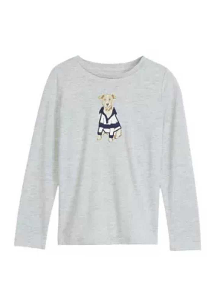 Boys 4-7 Long Sleeve Appliqué T-Shirt