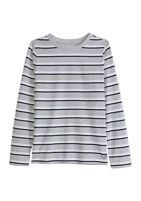 Boys 4-7 Heather Stripe Crew Neck T-Shirt